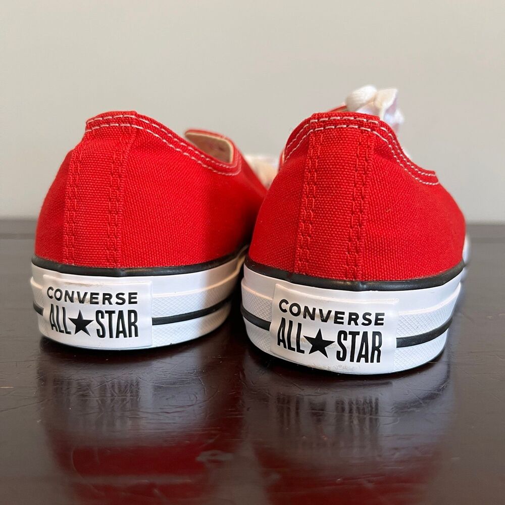 Converse All Star Low Top Sneakers Red White Unisex Men’s 10 Women’s 12 - Picture 8 of 11